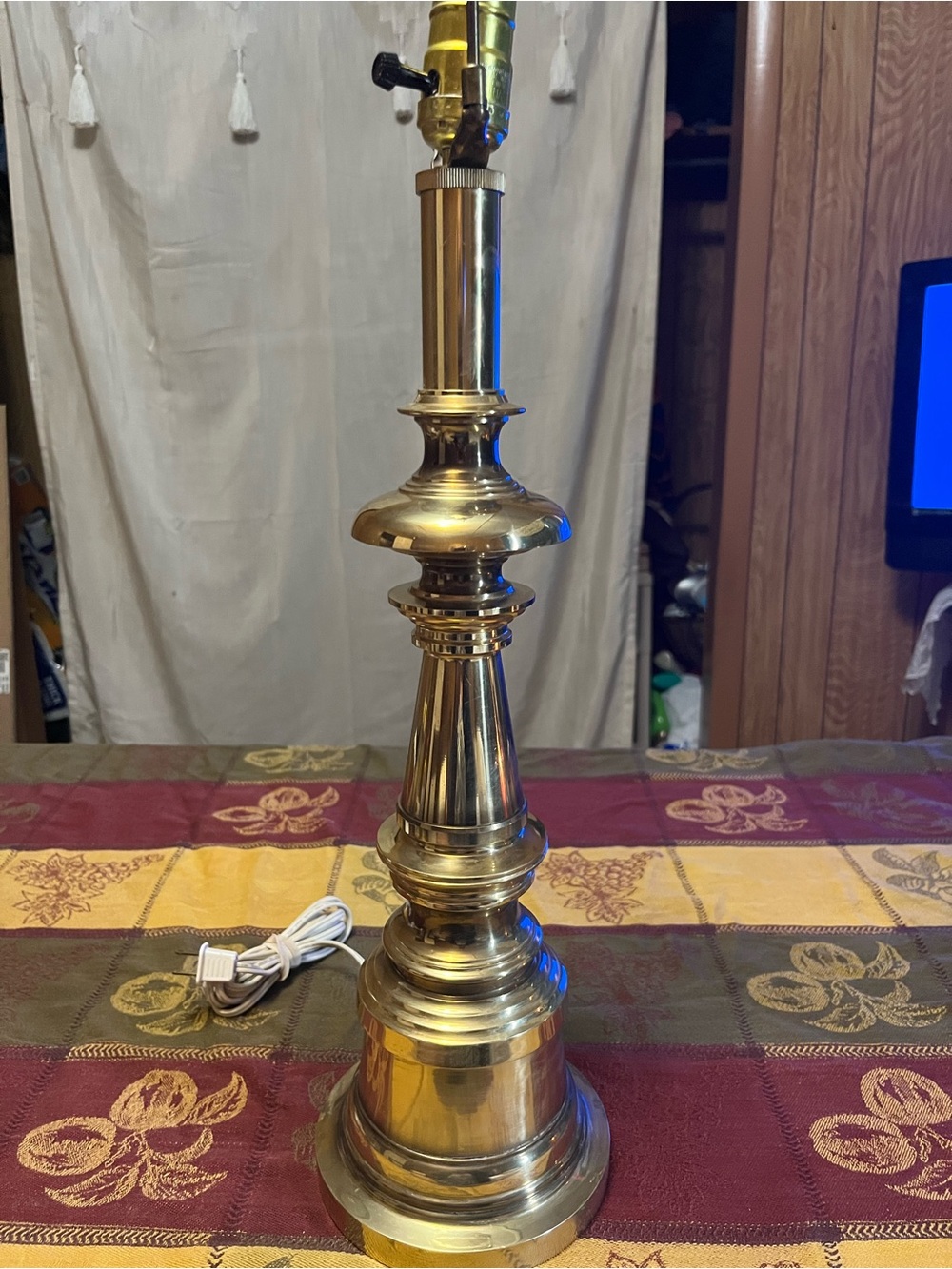 Polished Brass Table Lamp Base - Gleaming Gold Tone Stiffel